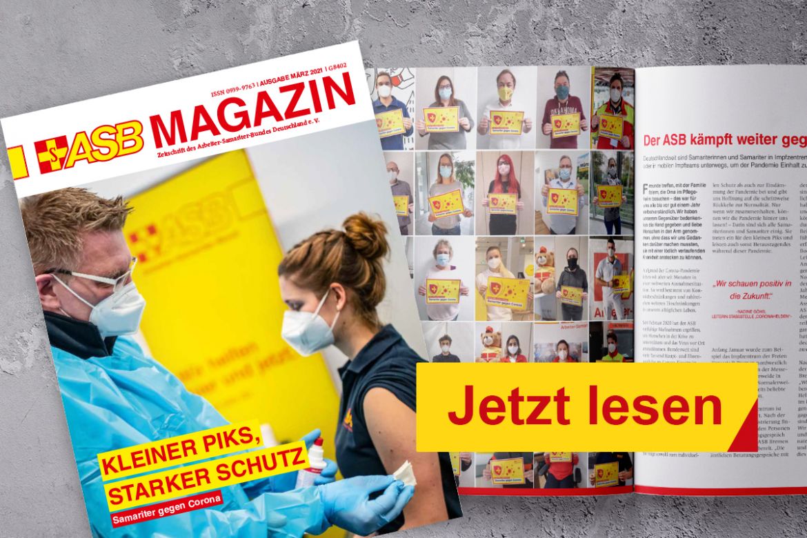 Lesen Sie in dieser Ausgabe über ehrenamtliches Engagement beim ASB. Ein Einsatz, bei dem man selbst gewinnt.